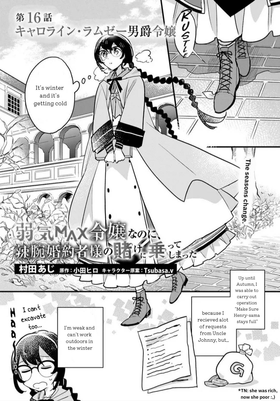 Yowaki Max Reijou Nanoni, Ratsuwan Konyakusha-Sama No Kake Ni Notte Shimatta - Chapter 16.1: Baroness Caroline Ramsey