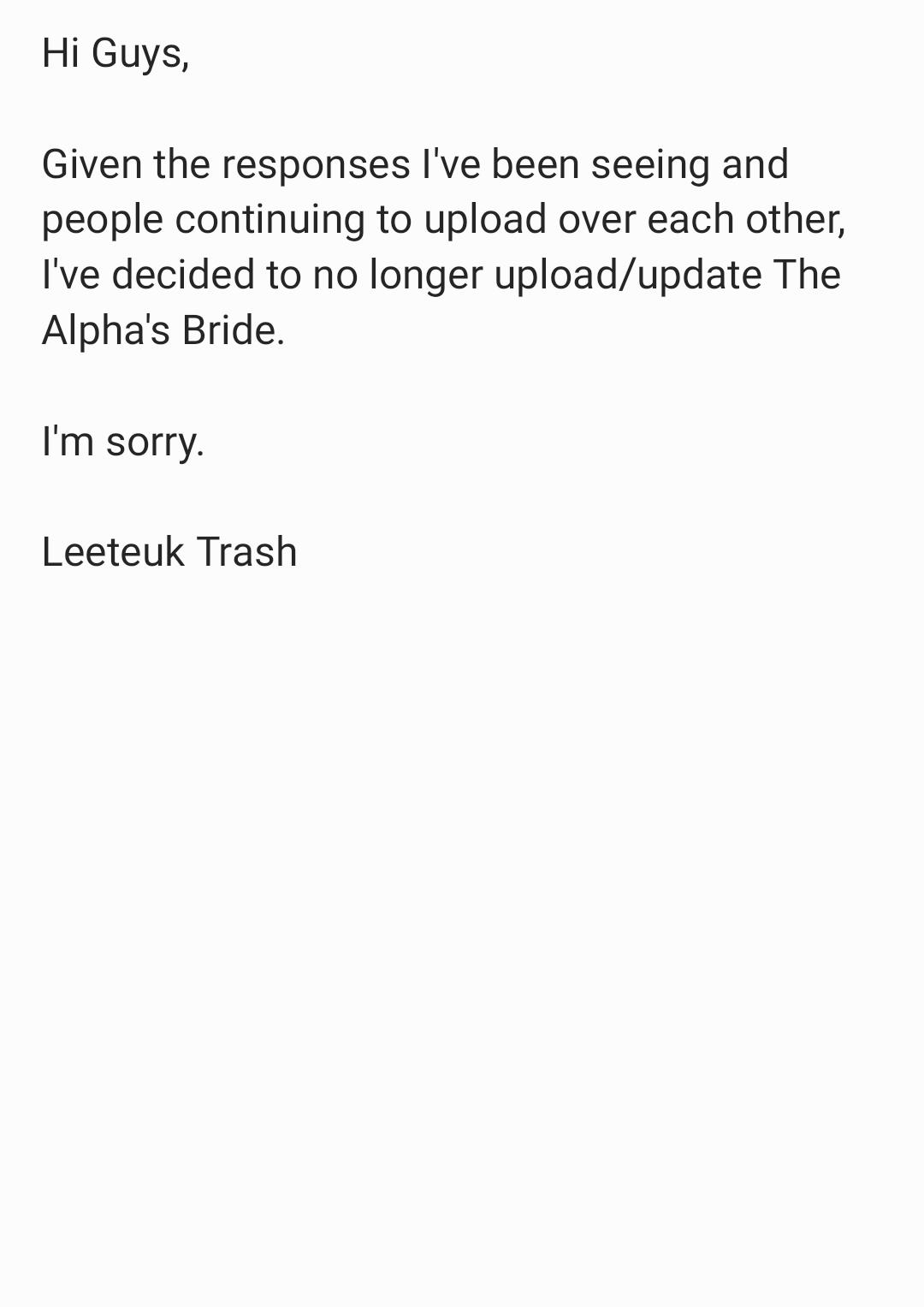 The Alpha's Bride - Notice