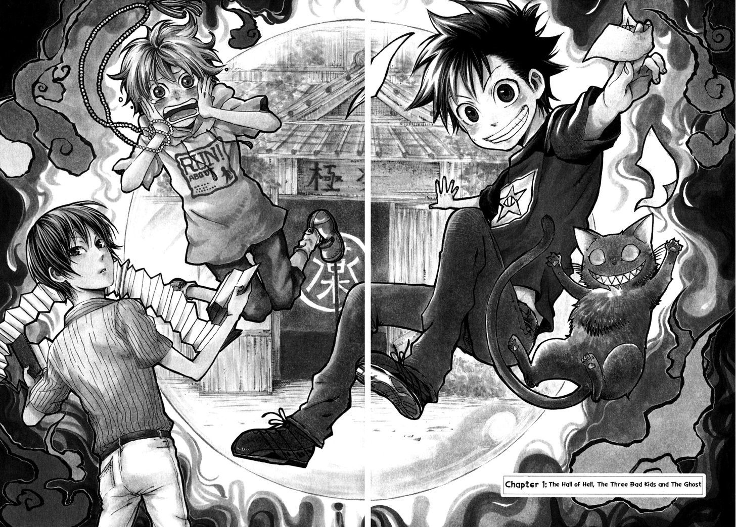 Jigokudou Reikai Tsuushin - Vol.1 Chapter 1 : The Hall Of Hell, The Three Bad Kids, And The Ghost