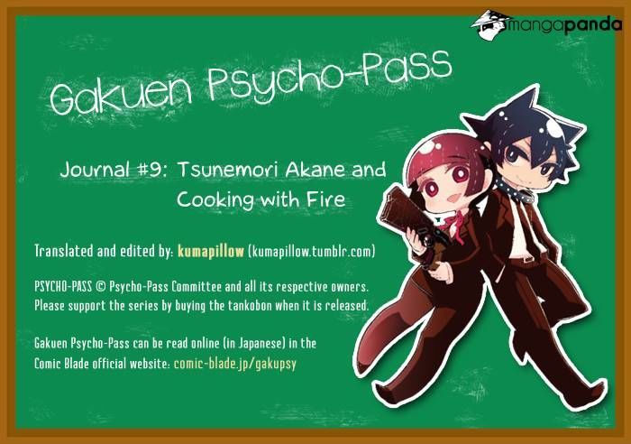 Gakuen Psycho-Pass - Vol.2 Chapter 9 : Tsunemori Akane And Cookong With Fire