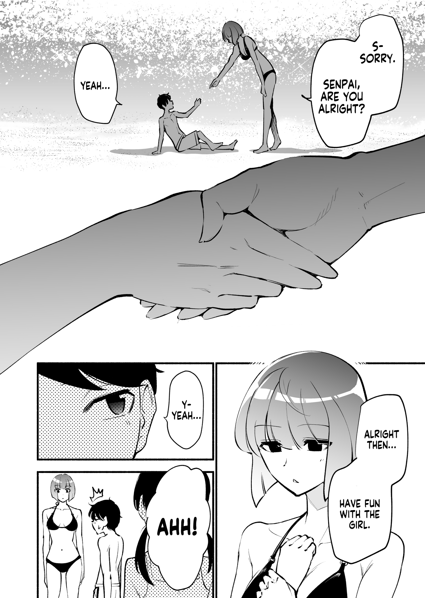 Until The Tall Kouhai (♀) And The Short Senpai (♂) Relationship Develops Into Romance - Chapter 14: The Story Of A Short Senpai (♂) Who Encounters His Taller Kohai (♀) At The Beach