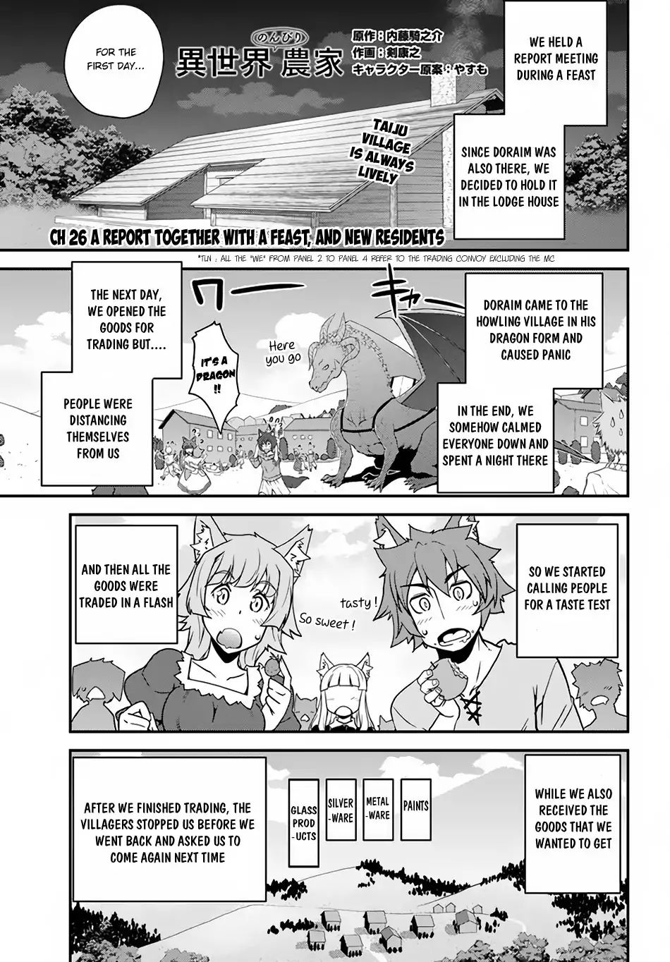 Isekai Nonbiri Nouka - Chapter 26: A Report Together With A Feast, And New Residents