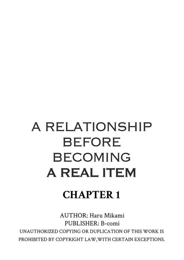 A Relationship Before Becoming A Real Item - Chapter 1