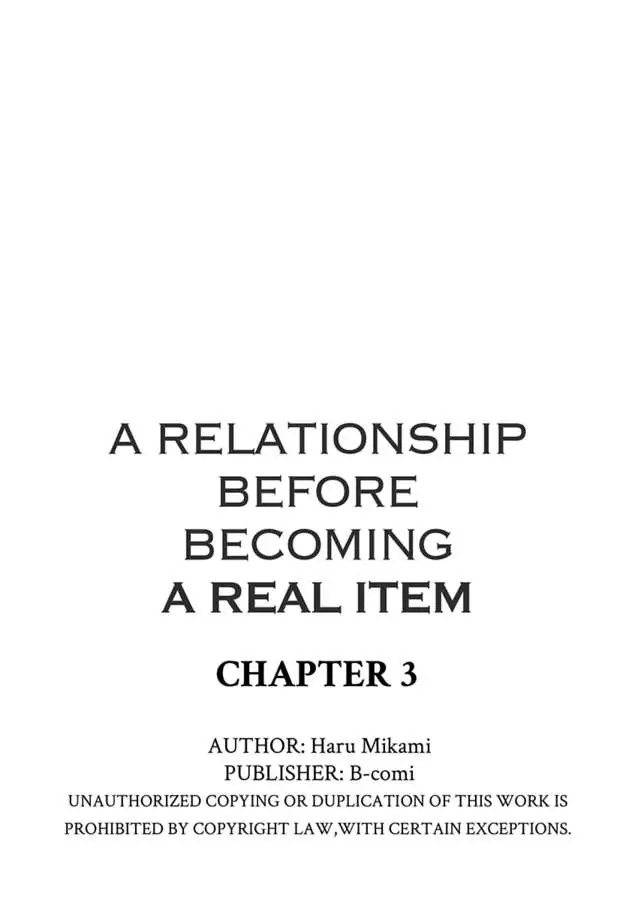 A Relationship Before Becoming A Real Item - Chapter 3