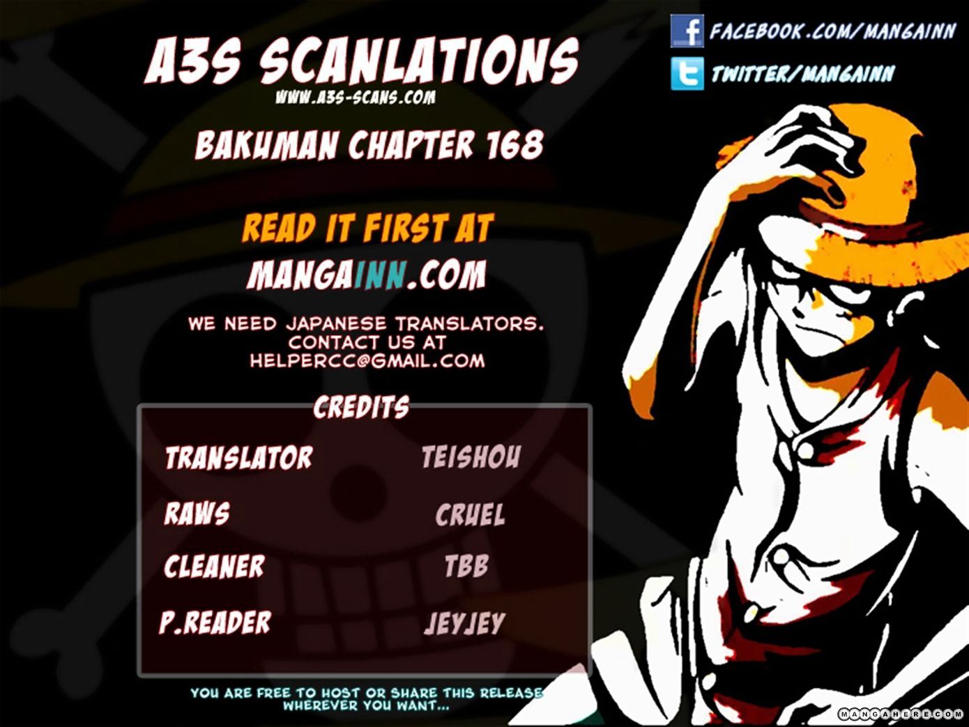 Bakuman - Vol.12 Chapter 168 : Corrections And Proclamations