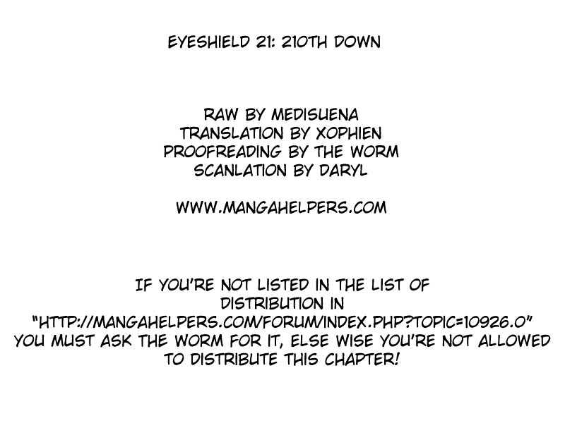 Eyeshield 21 - Chapter 210 : The Fanfare Outbreak Of The War