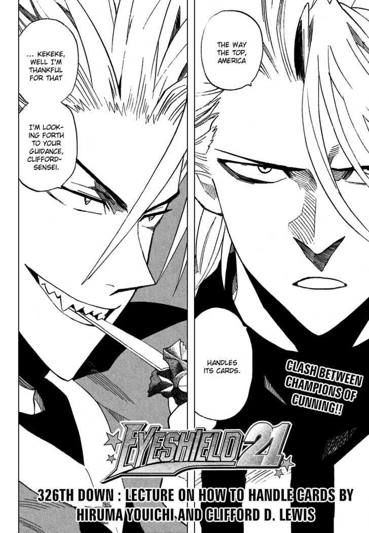 Eyeshield 21 - Chapter 326 : Lecture On How To Handle Cards By Hiruma Youichi And Clifford D....