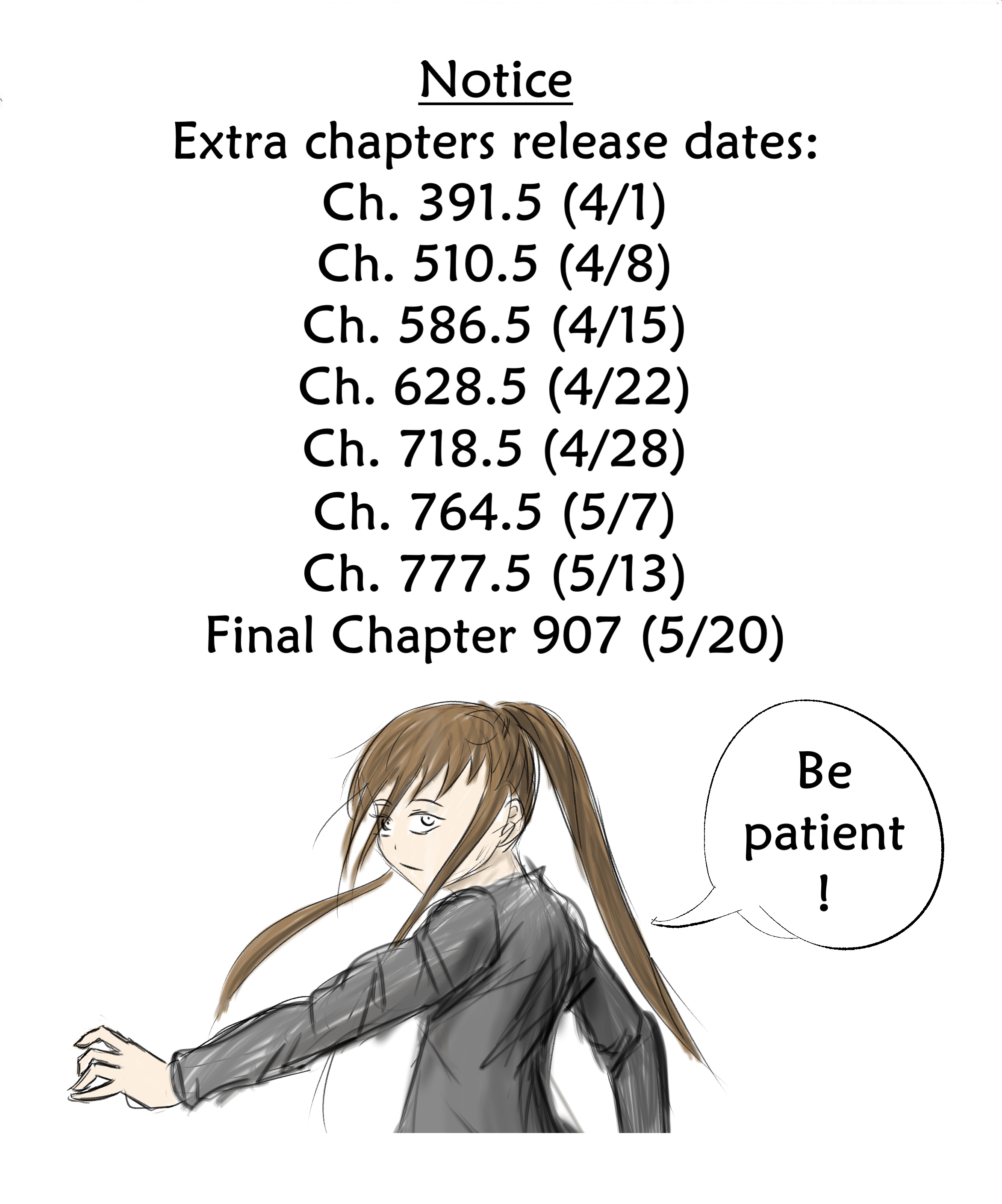 Sound Asleep: Forgotten Memories - Vol.8 Chapter 906.1: Chapter Release Dates