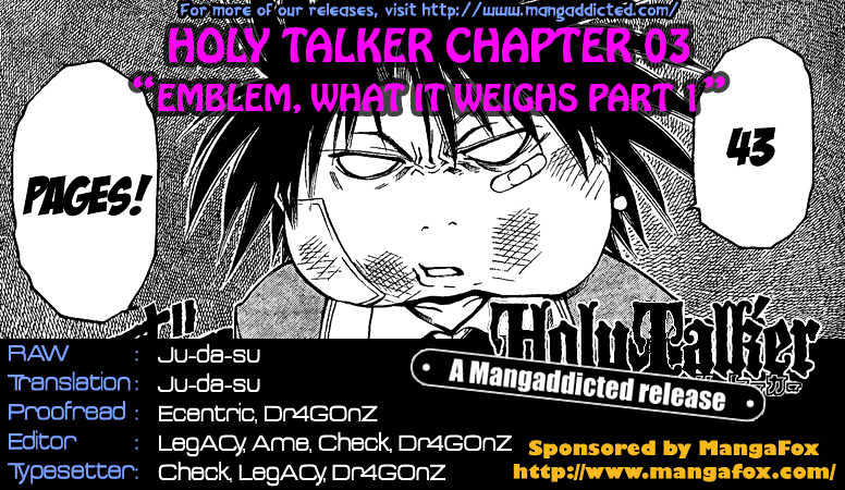 Holy Talker - Vol.1 Chapter 3 : Emblem, What It Weighs ?