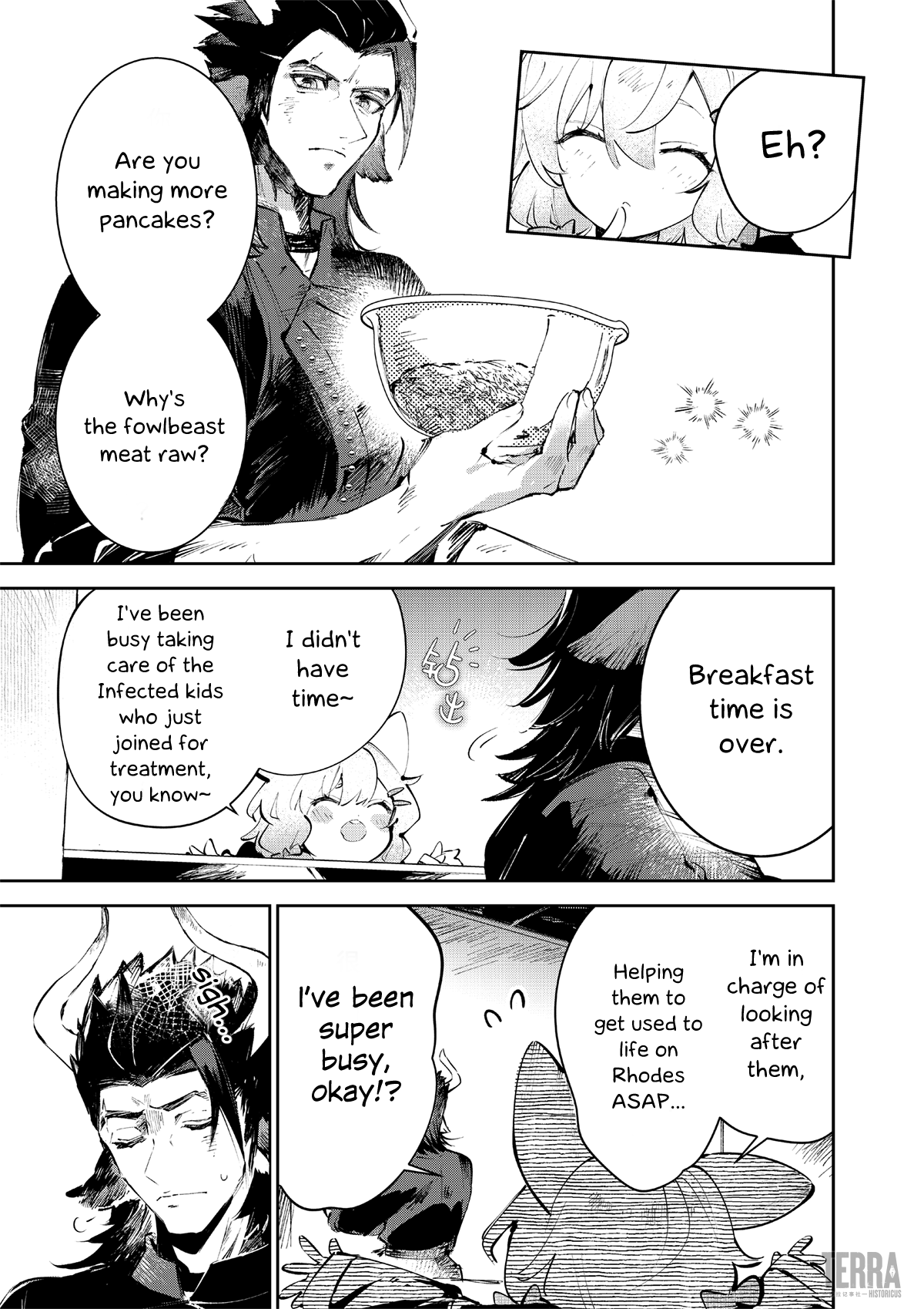 Arknights: Rhodes Kitchen -Tidbits- - Vol.1 Chapter 2: Menu 2 - Breakfast Pancake Wraps And Kjerag’s Number 1 Chef