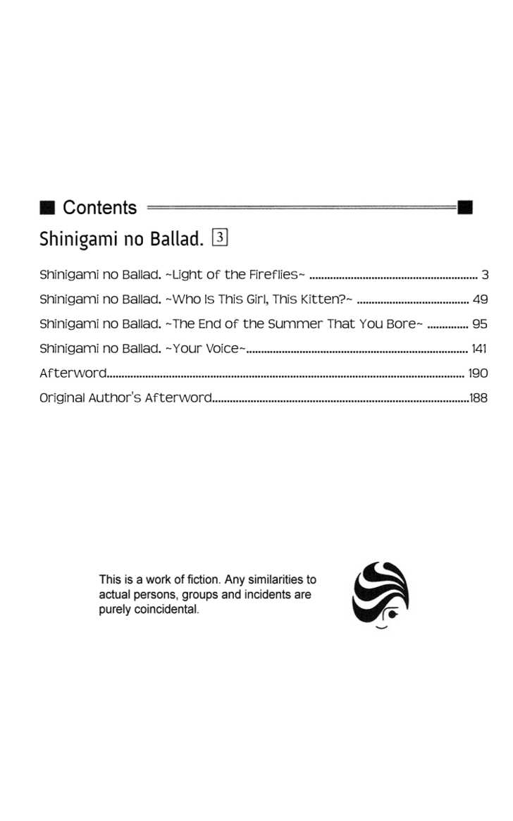 Shinigami No Ballad - Vol.3 Chapter 8 : Light Of The Fireflies