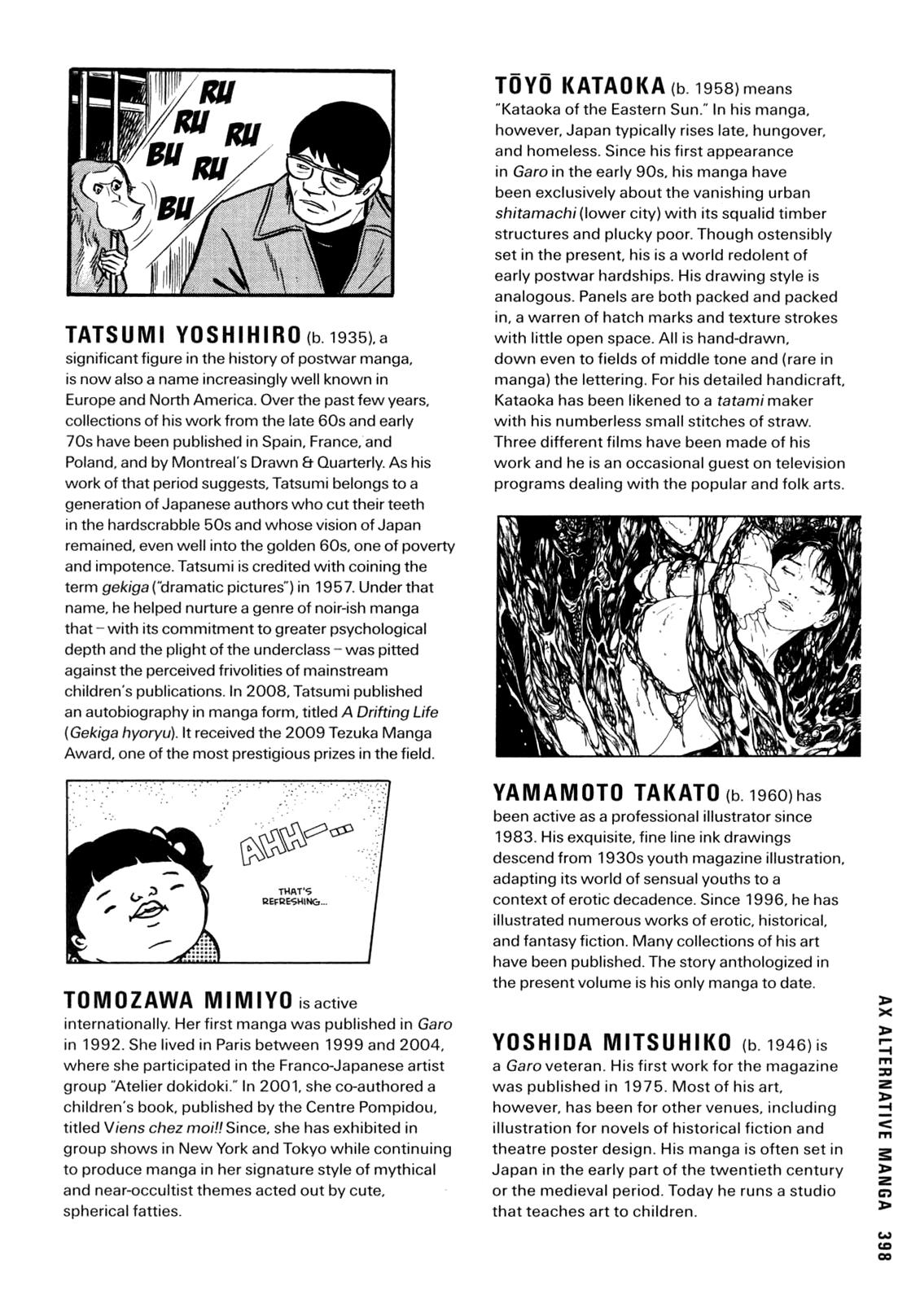 Ax - Alternative Manga - Chapter 35.5: Artist Profiles, Compiled By Ryan Holmberg