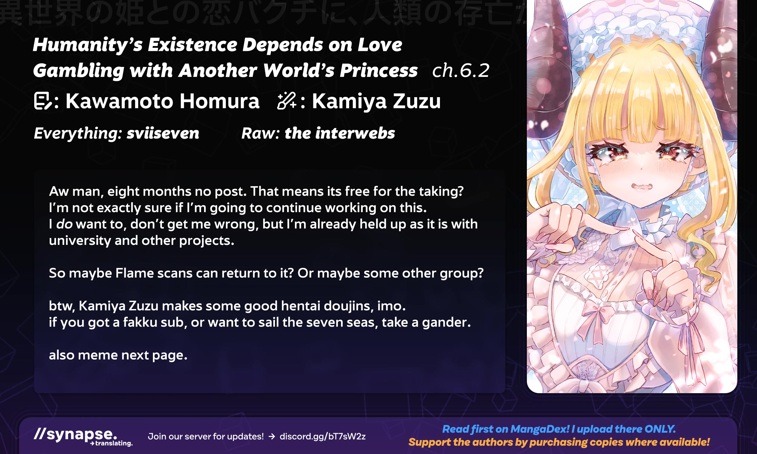 Humanity’s Existence Depends On Love Gambling With Another World’s Princess - Chapter 6.2