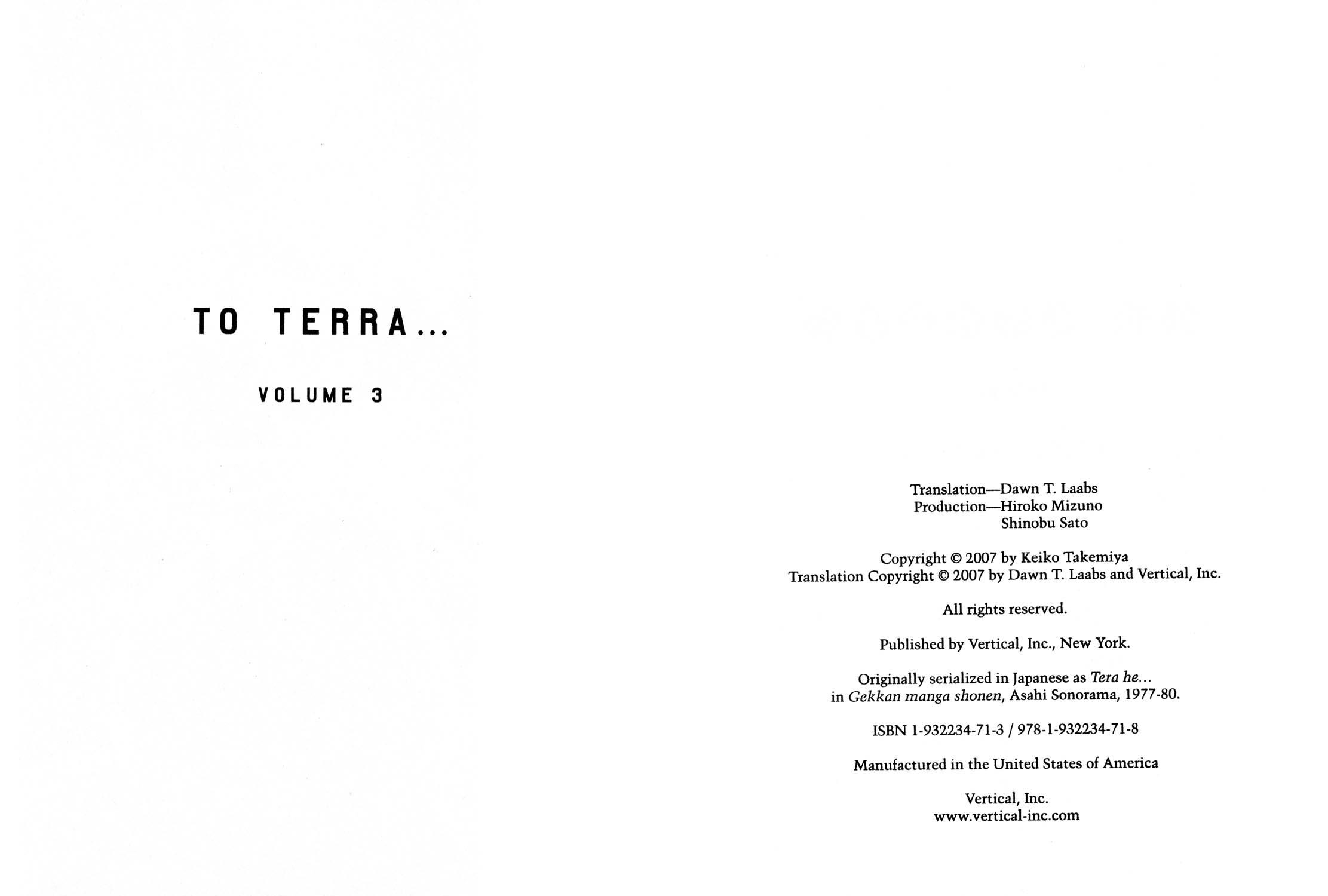 To Terra... - Vol.3 Chapter 1.5