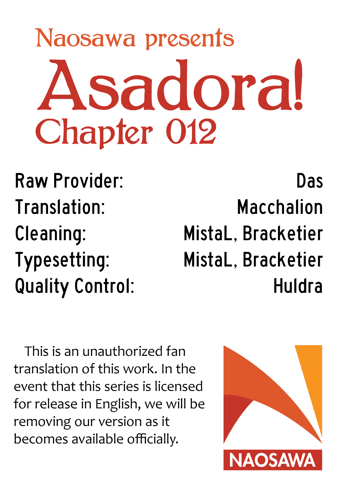 Asadora! - Vol.2 Chapter 12: Real-Deal Plane Ride