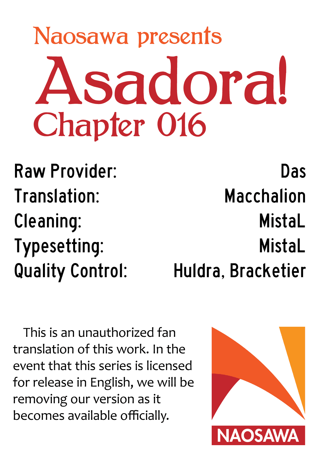 Asadora! - Vol.2 Chapter 16: Suspicious Men