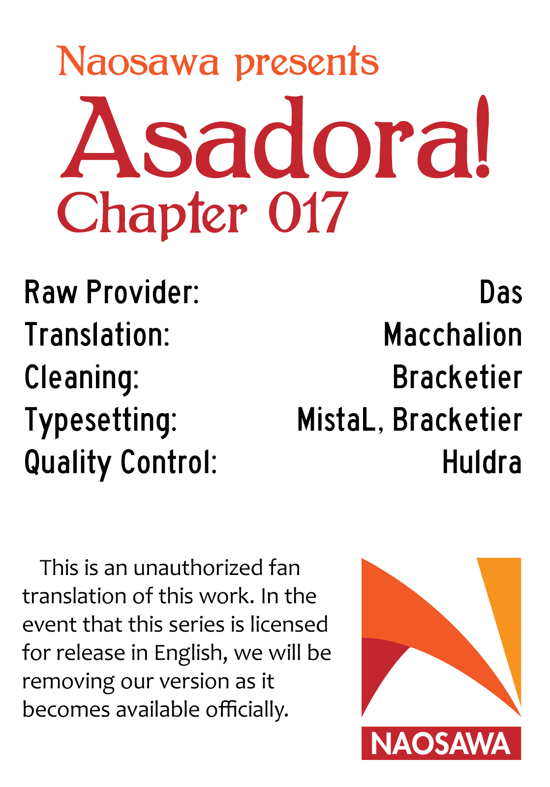 Asadora! - Vol.3 Chapter 17: Just A Little Bit Likely