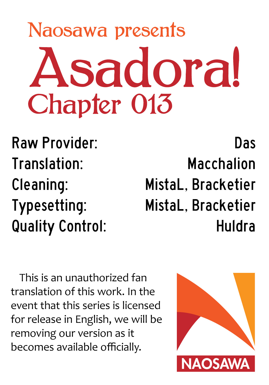 Asadora! - Vol.2 Chapter 13: Birthday