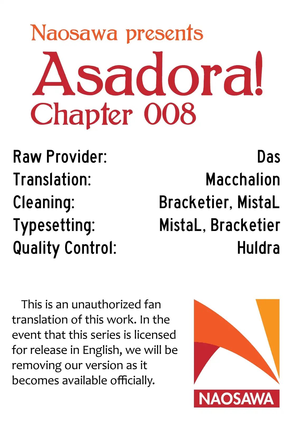 Asadora! - Vol.1 Chapter 8: Claw Print