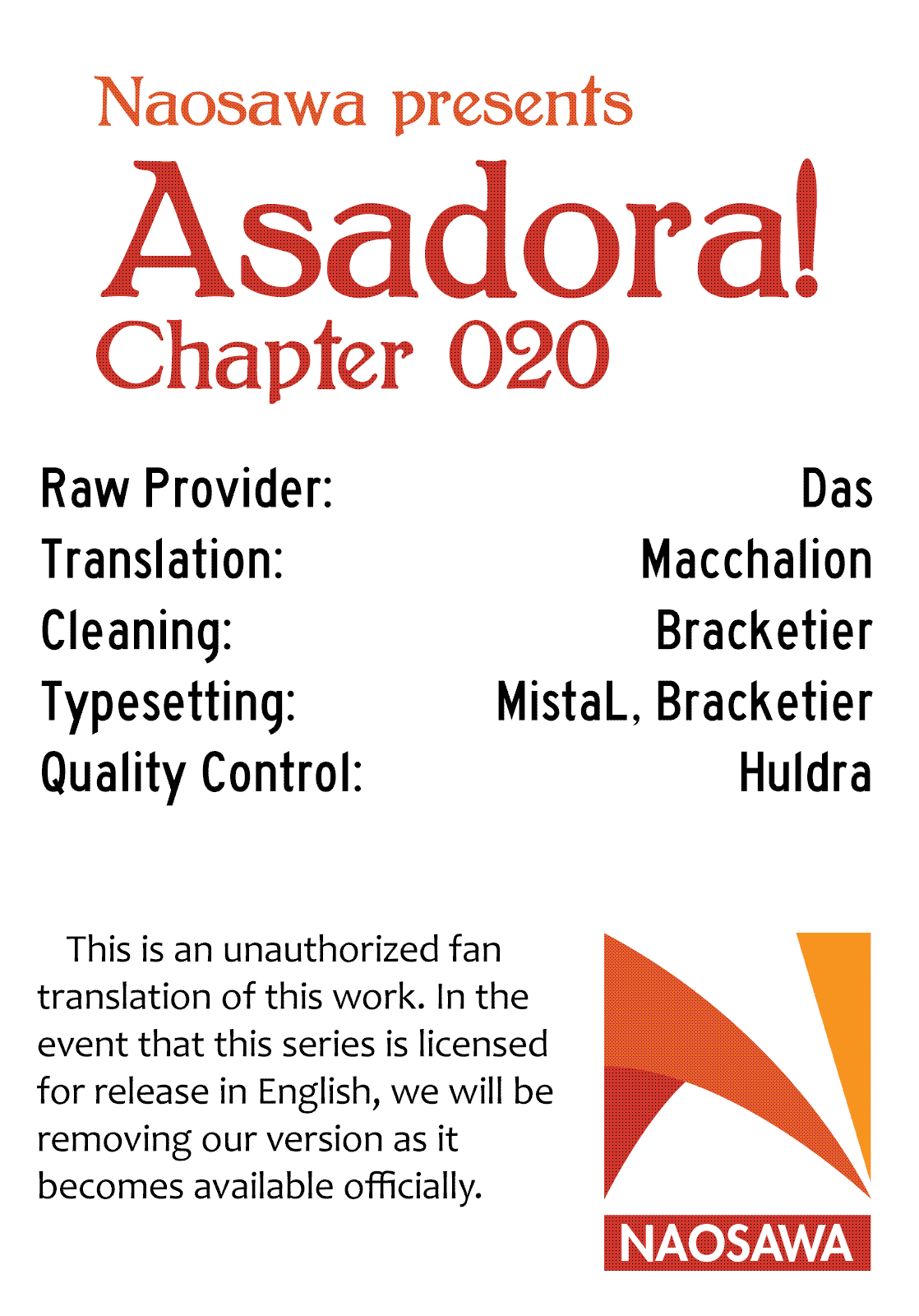 Asadora! - Vol.3 Chapter 20: What We Re Looking For