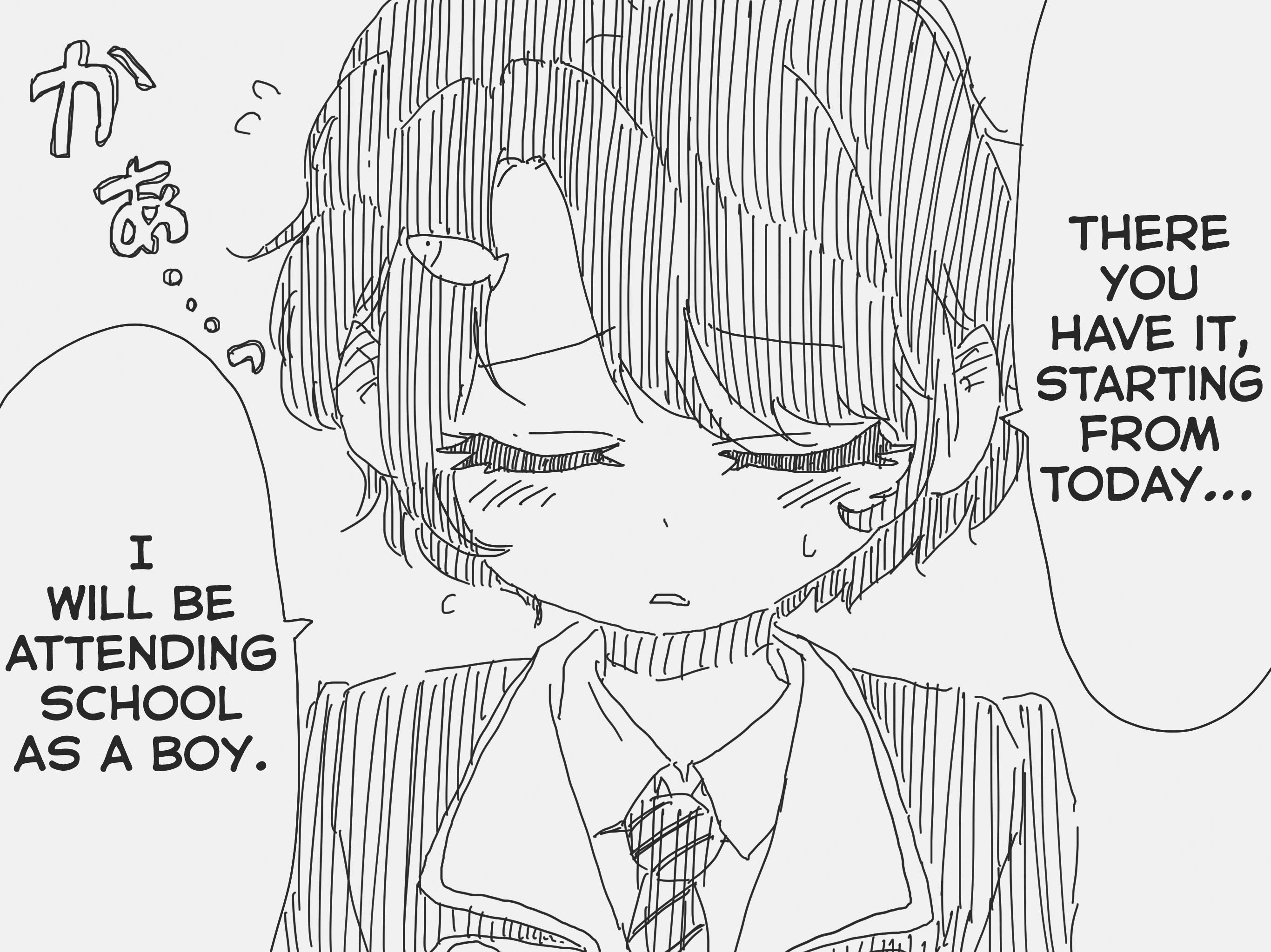 Holiday Yasumi's Twitter Shorts - Chapter 154: The Girl Who Turned Into A Guy Goes To School