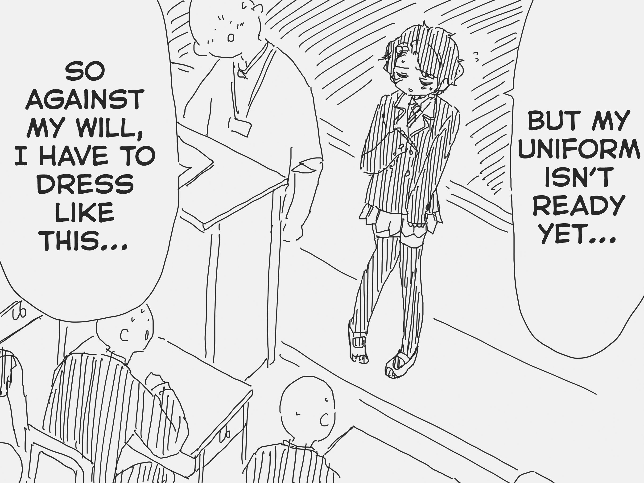 Holiday Yasumi's Twitter Shorts - Chapter 154: The Girl Who Turned Into A Guy Goes To School