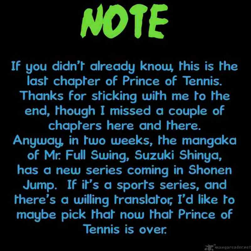 Prince Of Tennis - Chapter 379 : Dear Prince ~ To The Prince Of Tennis ~ Series End