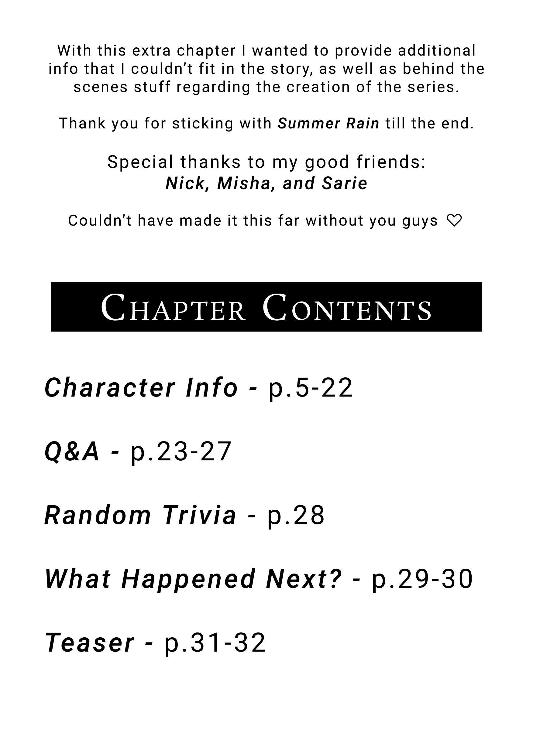 Crimson Ribbon: Summer Rain - Chapter 23.5: Extra