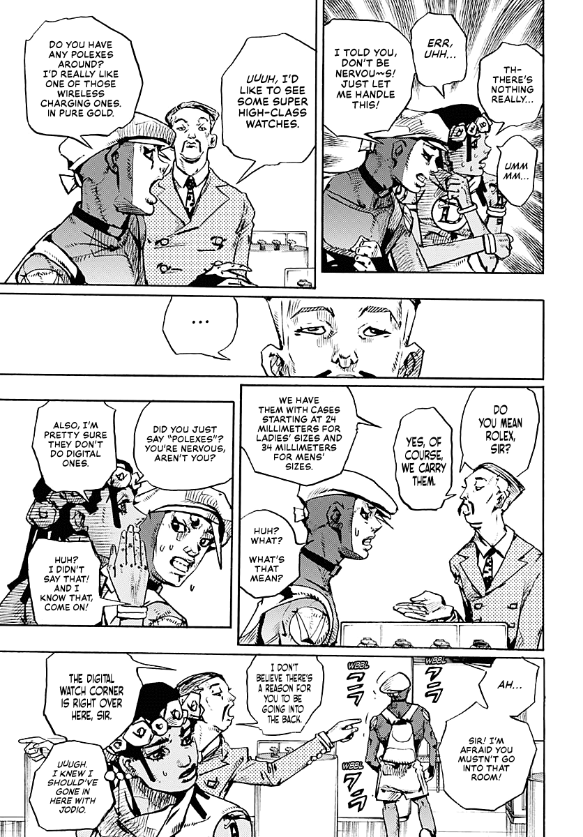 Jojo's Bizarre Adventure Part 9 - The Jojolands - Chapter 8: Let's Go Look At Luxury Watches