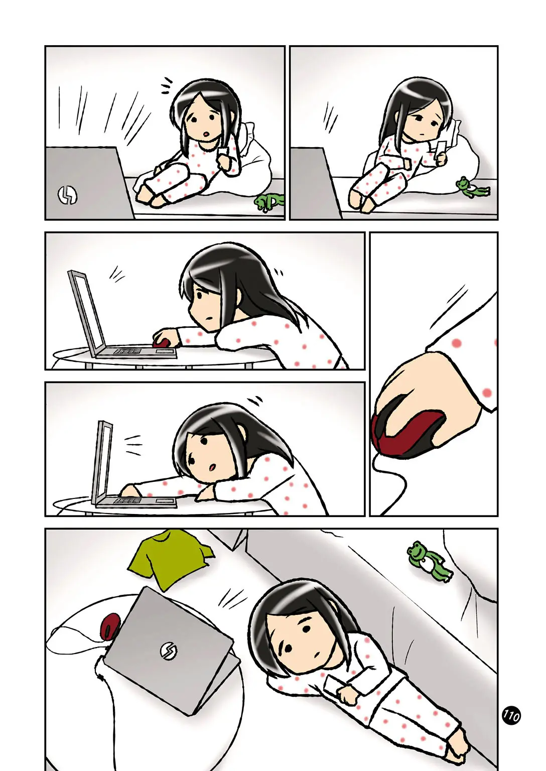 Hitorigurashi No Ol Wo Egakimashita - Vol.1 Chapter 27: Day 27 Office Lady Who Lives Alone Playing With Her Phone While Playing A Movie On Her Pc.