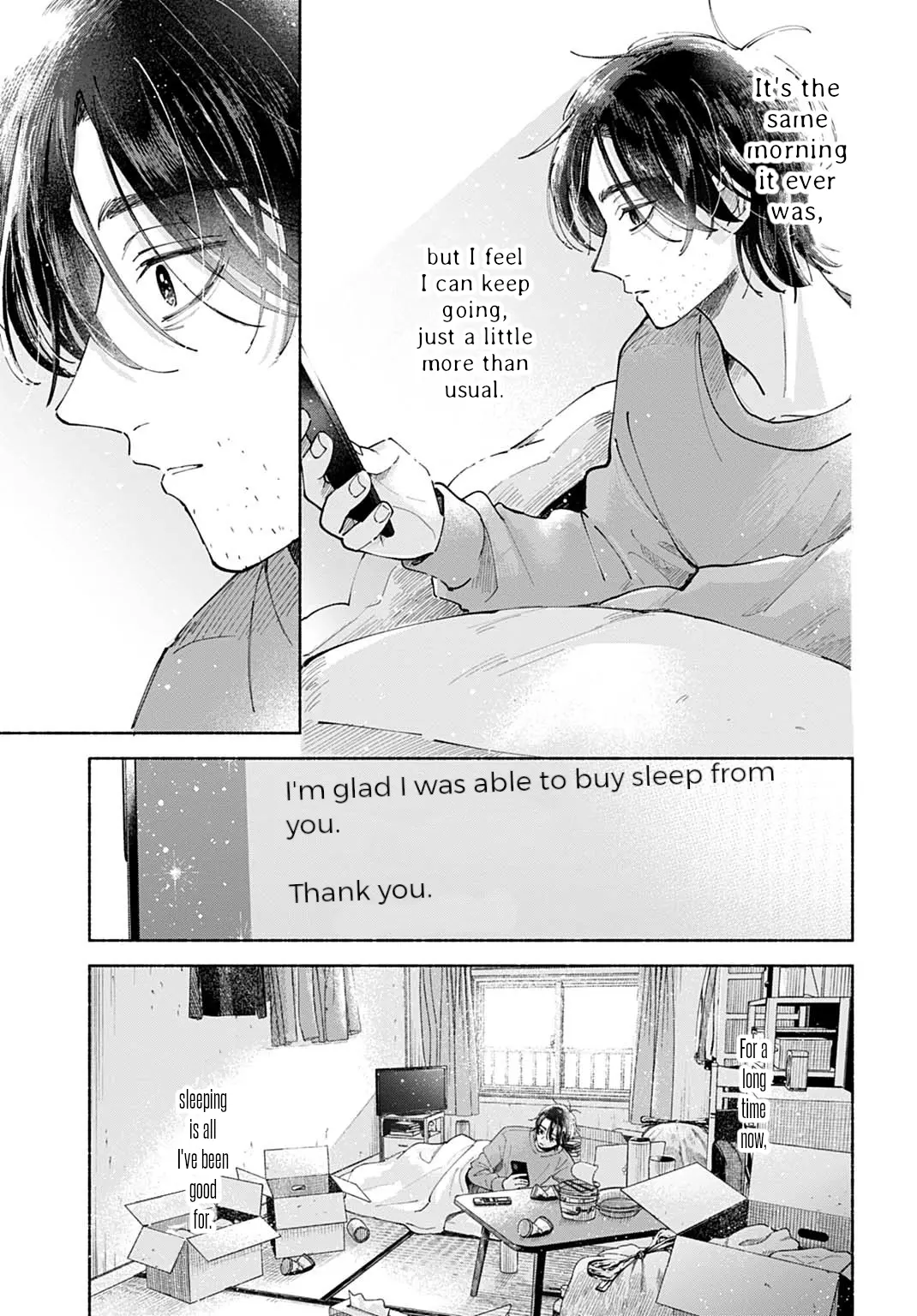 Good Night, Stray Sheep - Chapter 1: "Would You Like To Sell Your Sleep?"