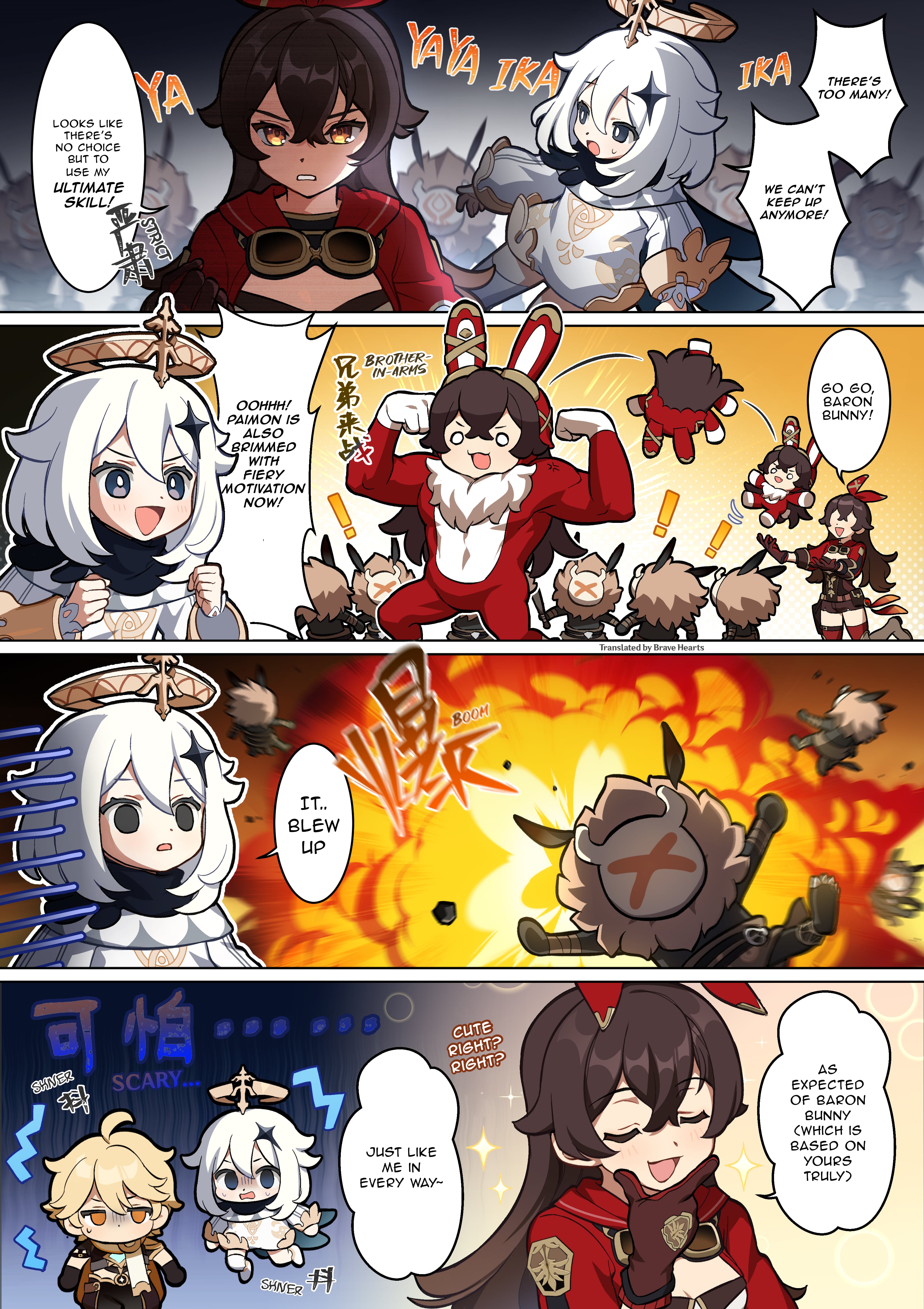 Genshin Impact 4-Koma - Chapter 13: Amber And Her Baron Bunny