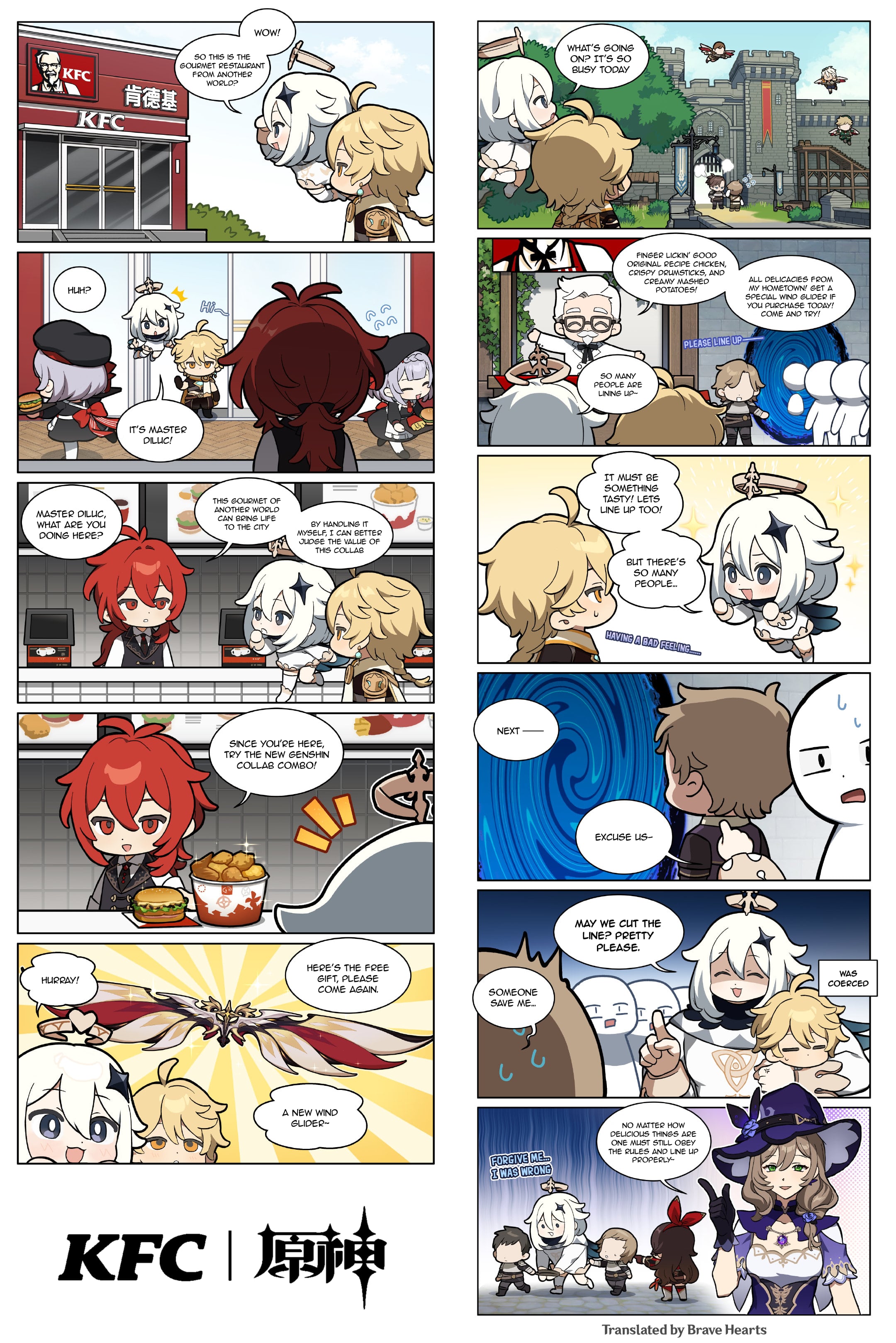 Genshin Impact 4-Koma - Chapter 16.5: The Search For Good Food In Another World (Kfc Collab)