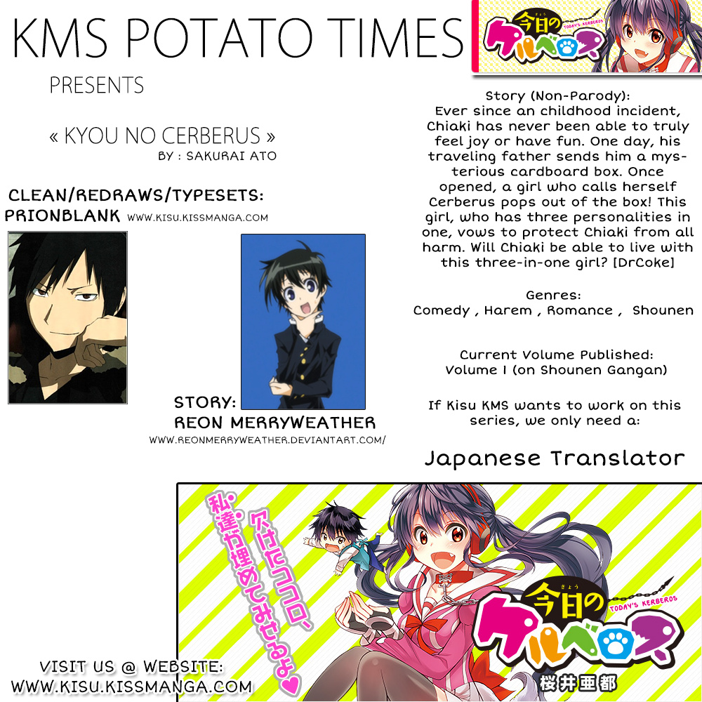 Kms Potato Times - Vol.1 Chapter 2 V2 : Parody #2: Kyou No Cerberus "Dog Meets Master Or Whatever"...