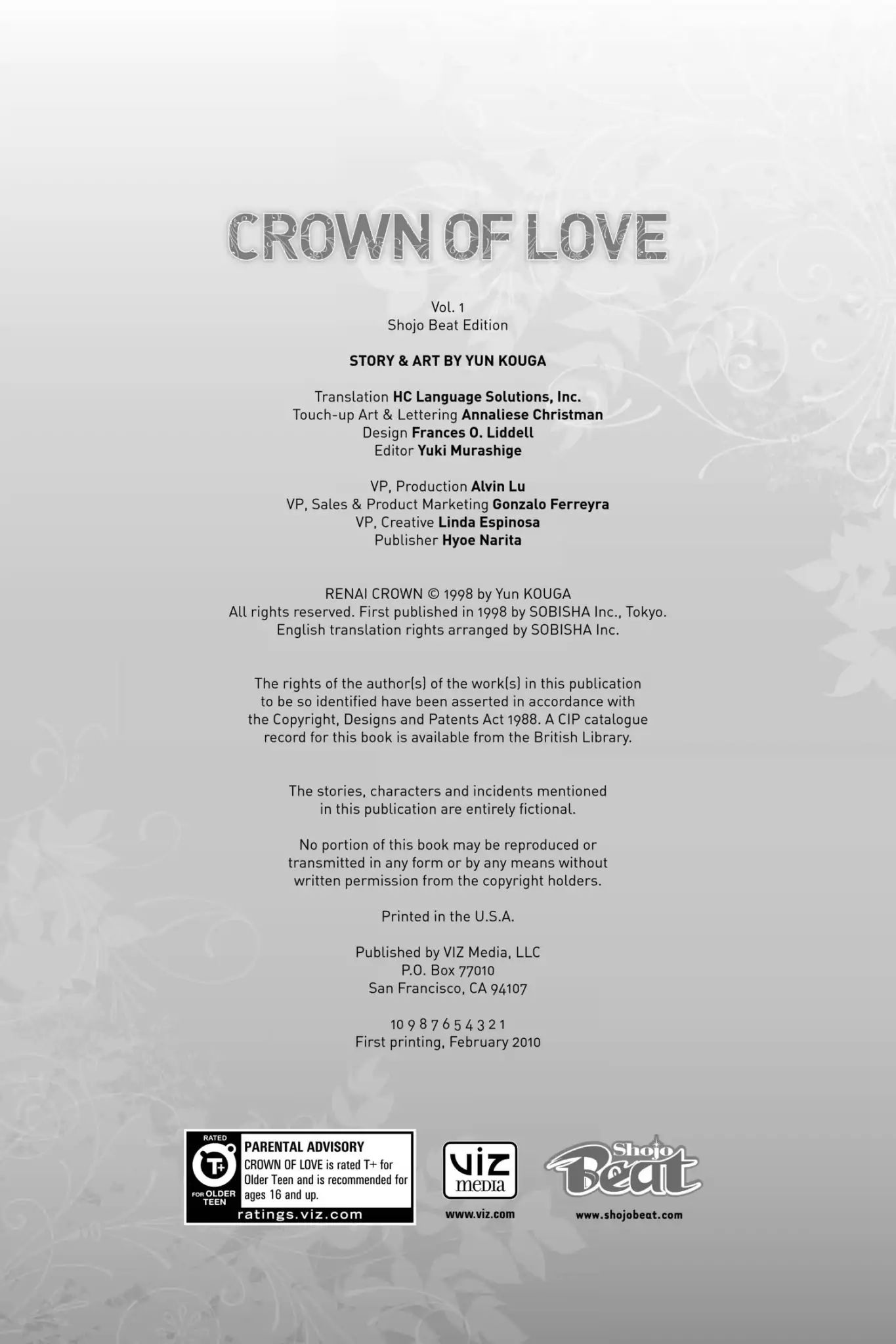 Crown Of Love - Vol.1 Afterword