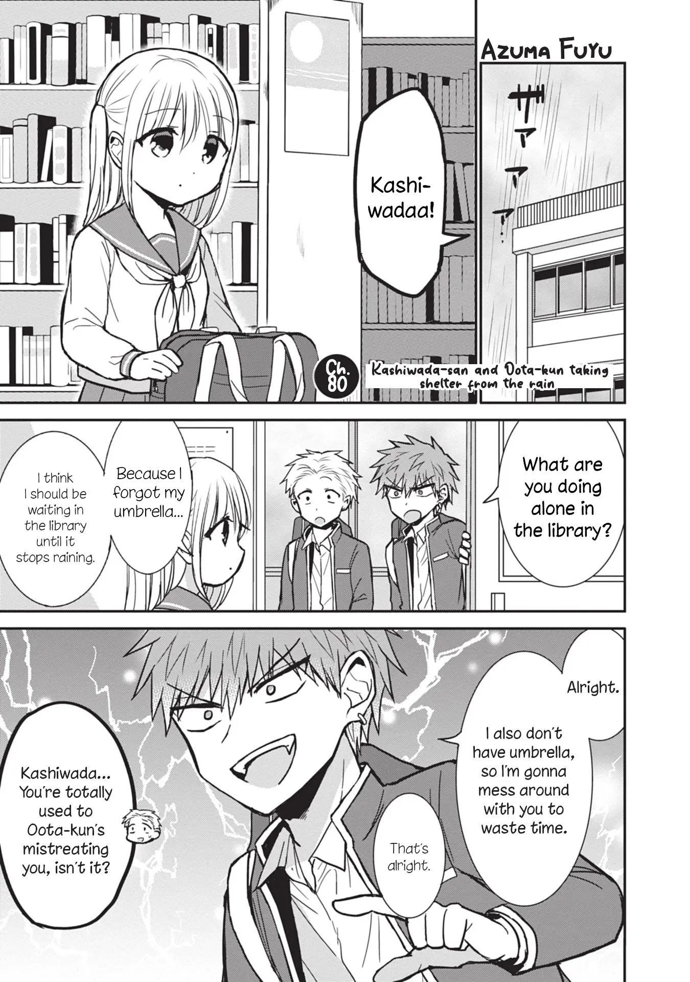 Expressionless Kashiwada-San And Emotional Oota-Kun - Vol.7 Chapter 80: Kashiwada-San And Oota-Kun Taking Shelter From The Rain