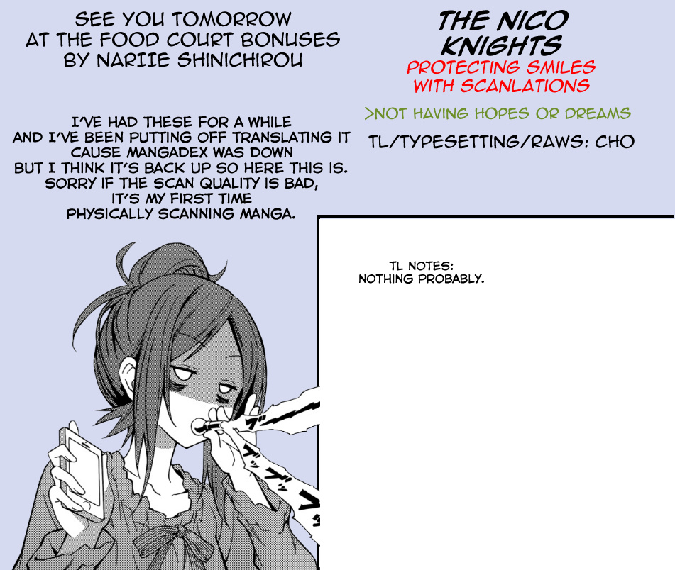 See You At The Food Court Tomorrow. - Chapter 15.7: Animate Bonus