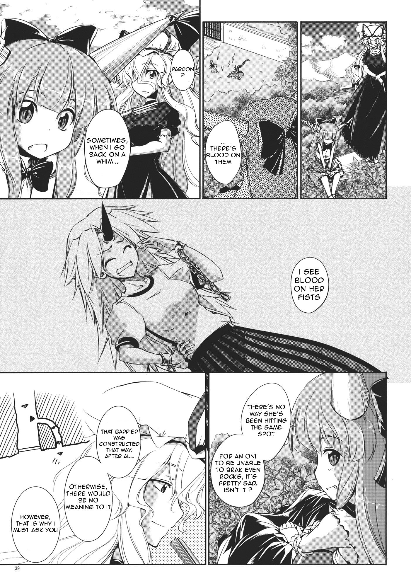 Touhou - Youkai To Oni No Kyoukai (Doujinshi) - Chapter 2: Latter Part