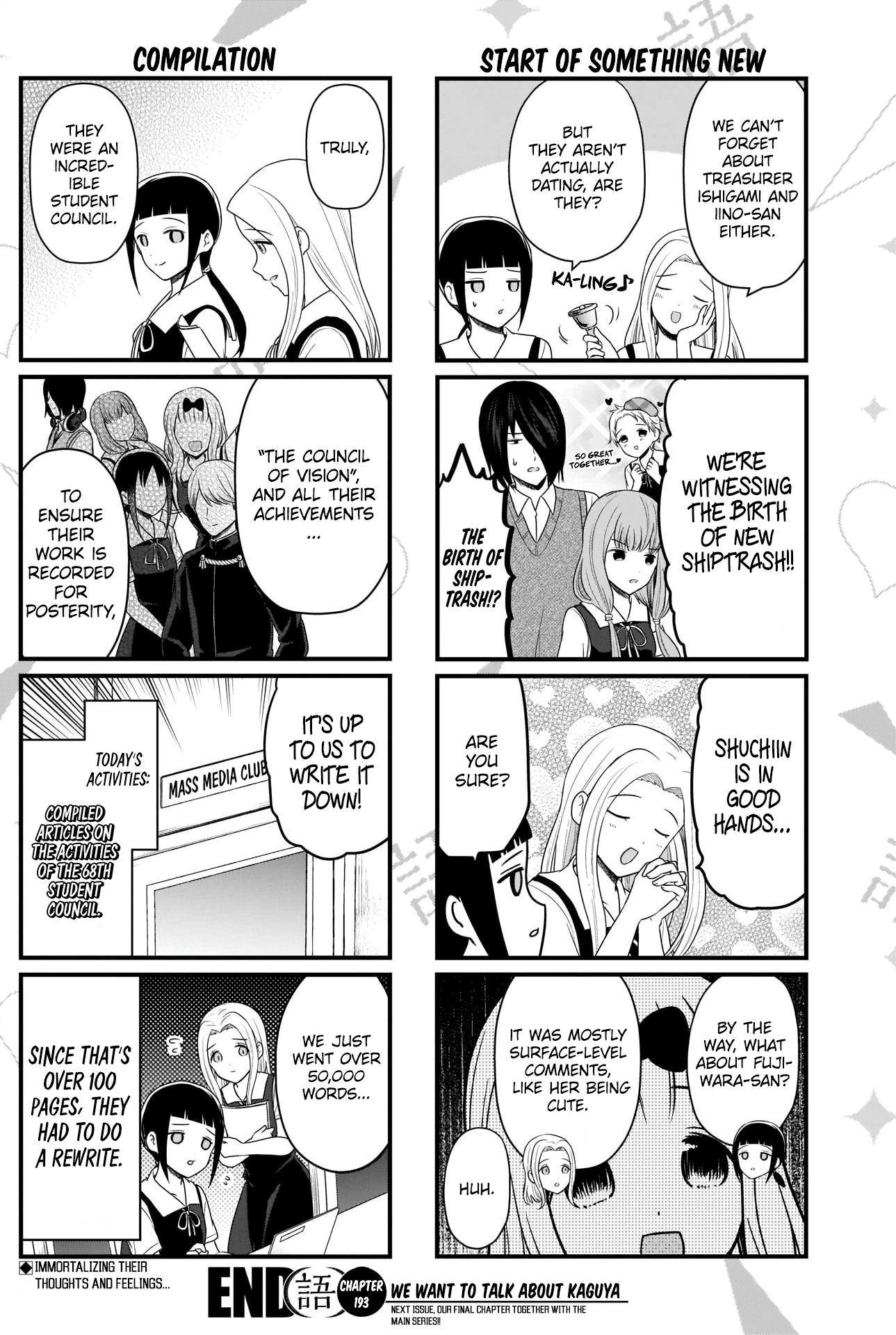 Kaguya-Sama Wo Kataritai - Chapter 193: We Want To Talk About The 68Th Student Council