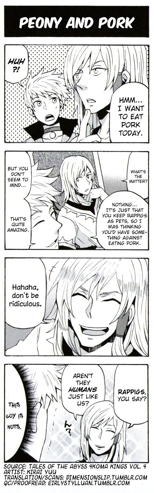 Tales Of The Abyss 4Koma Kings - Chapter 16 : V4 Peony And Pork