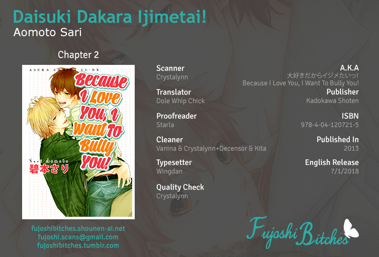 Daisuki Dakara Ijimetai! - Vol.1 Chapter 2