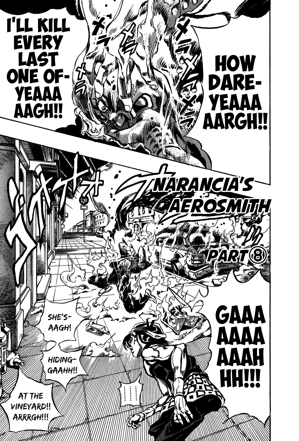 Jojo's Bizarre Adventure Part 5 - Vento Aureo - Vol.5 Chapter 38: Narancia's Aerosmith Part 8