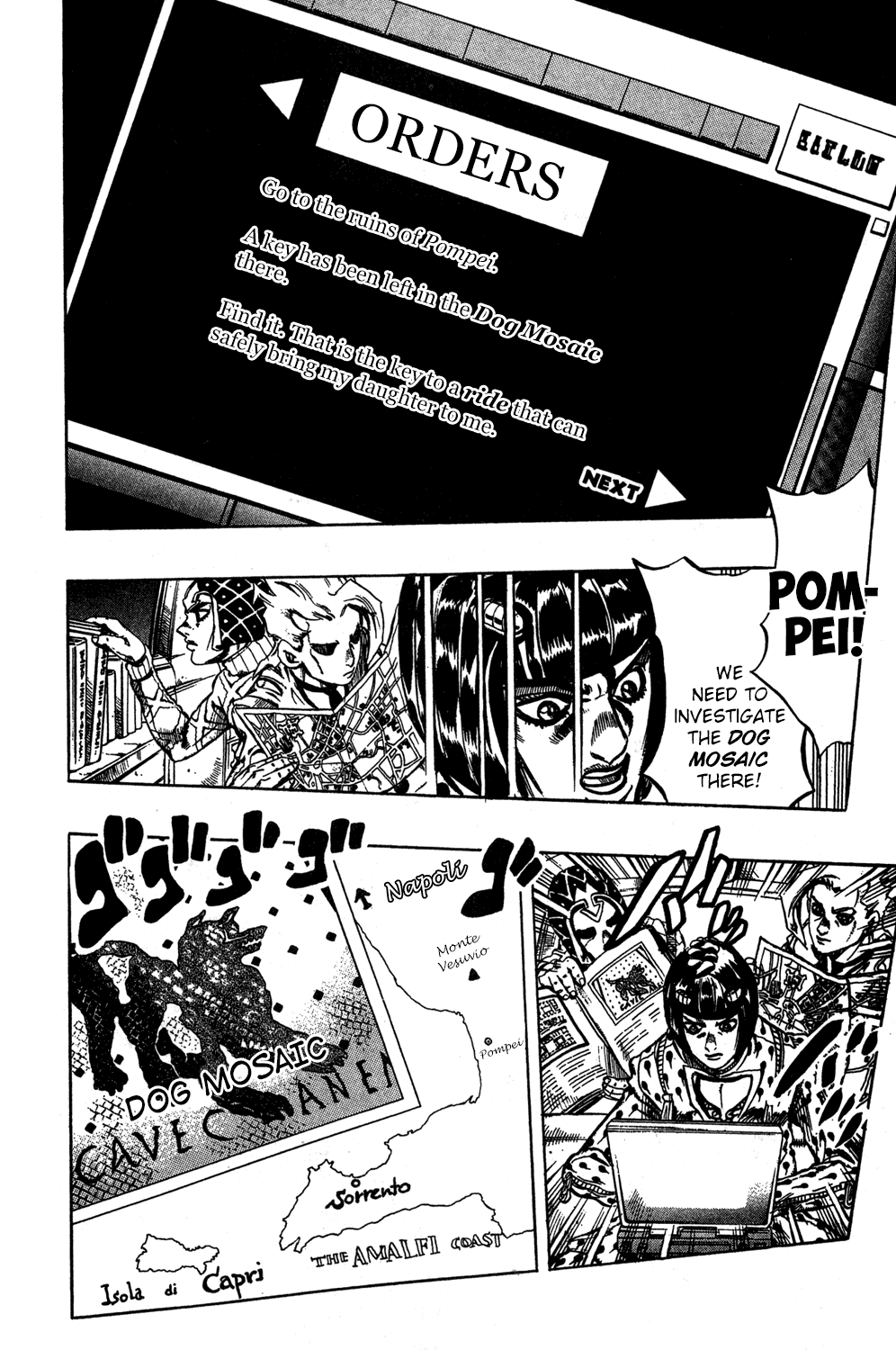 Jojo's Bizarre Adventure Part 5 - Vento Aureo - Vol.5 Chapter 39: Second Order From The Boss: Retrieve The Key!