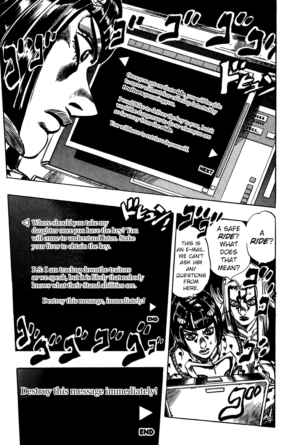 Jojo's Bizarre Adventure Part 5 - Vento Aureo - Vol.5 Chapter 39: Second Order From The Boss: Retrieve The Key!