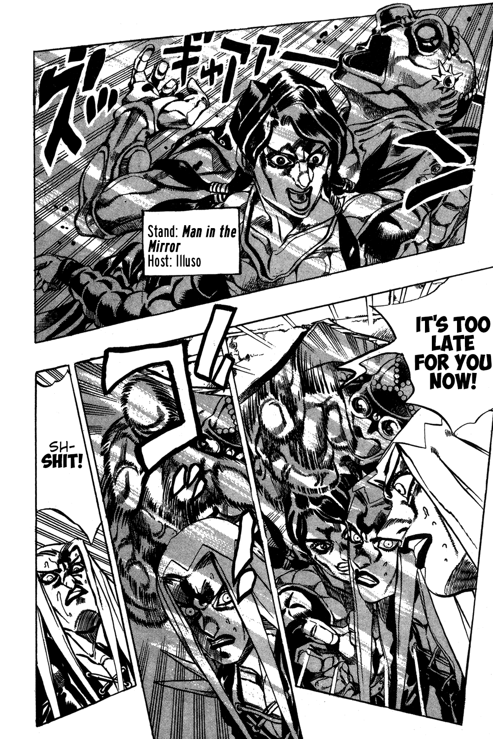 Jojo's Bizarre Adventure Part 5 - Vento Aureo - Vol.6 Chapter 43: Man In The Mirror And Purple Haze Part 4