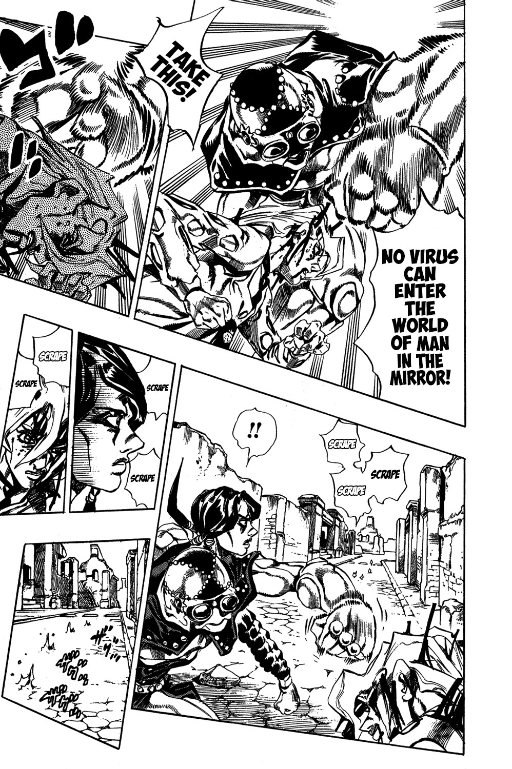 Jojo's Bizarre Adventure Part 5 - Vento Aureo - Vol.5 Chapter 42: Man In The Mirror And Purple Haze Part 3