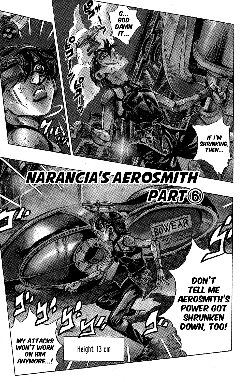 Jojo's Bizarre Adventure Part 5 - Vento Aureo - Vol.5 Chapter 36: Narancia's Aerosmith Part 6