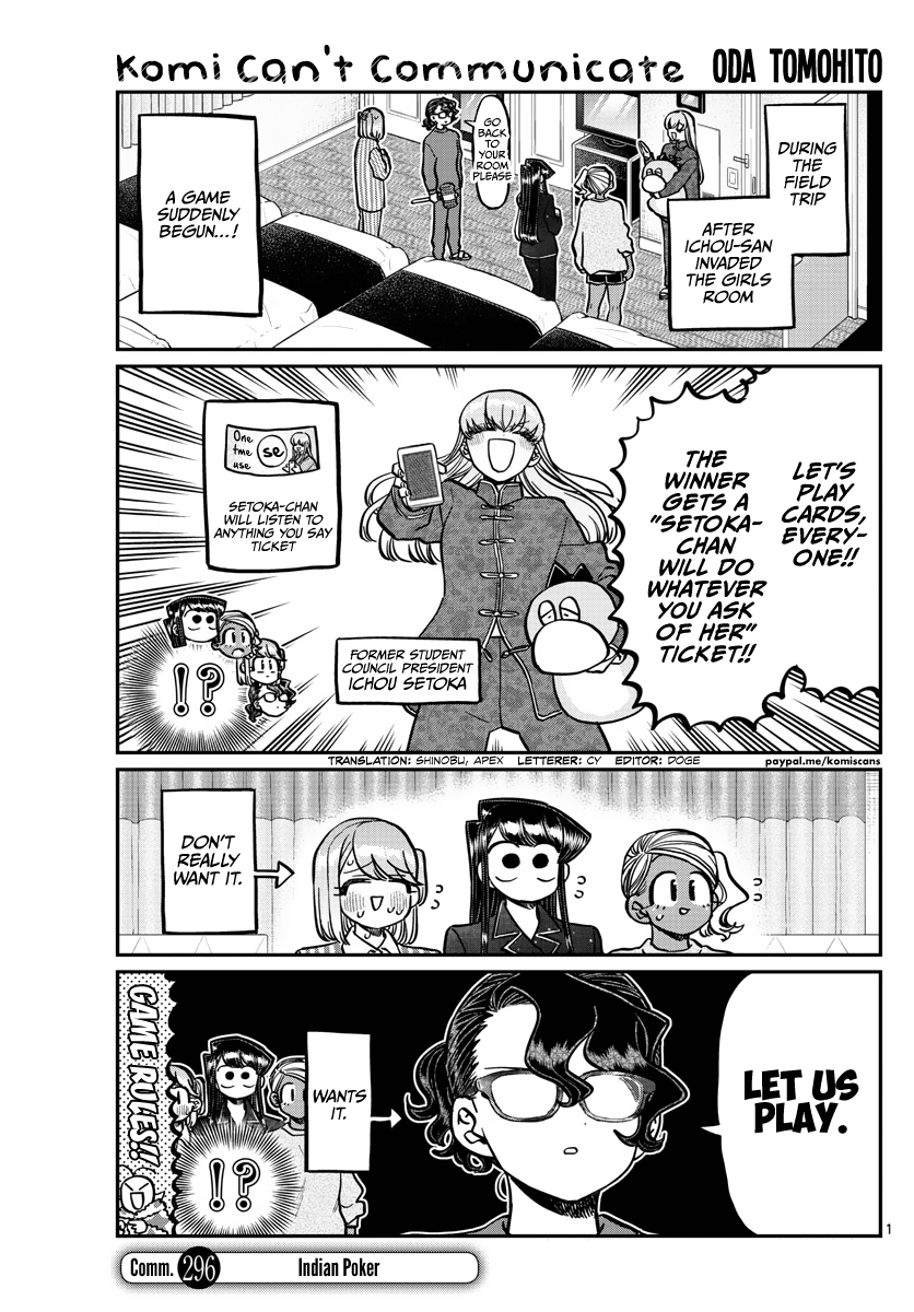 Komi-San Wa Komyushou Desu - Chapter 296: Indian Poker