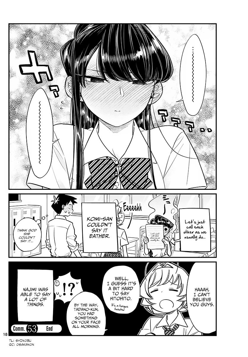 Komi-San Wa Komyushou Desu - Vol.4 Chapter 53: Names