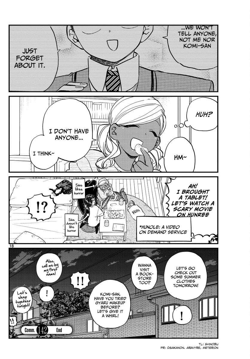 Komi-San Wa Komyushou Desu - Vol.10 Chapter 142: A Sleep Over